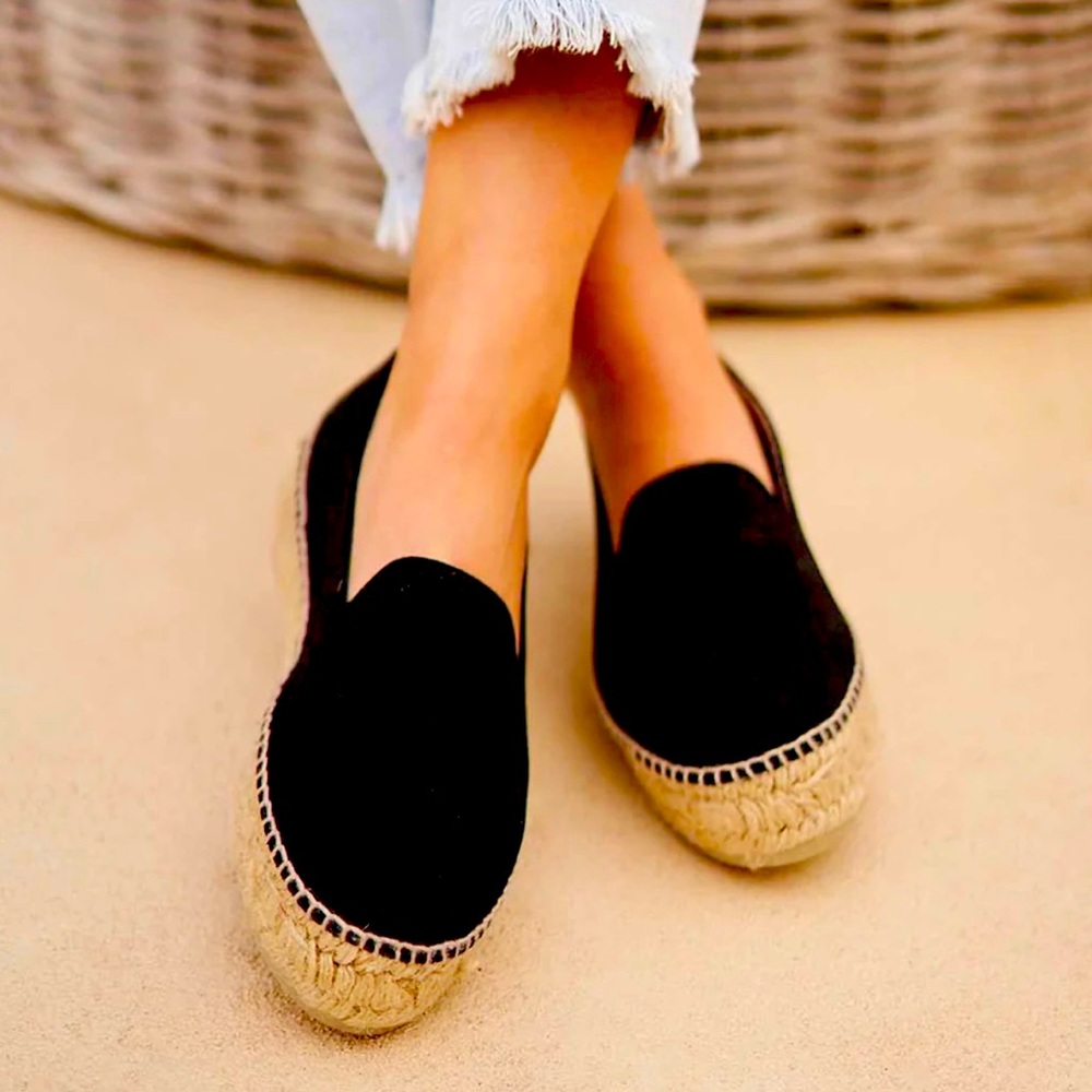 Manebi Platform Suede Flat Espadrilles “Hamptons”